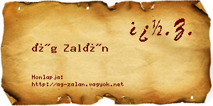 Ág Zalán névjegykártya